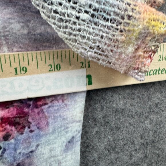 Creation Top Womens XL Rainbow Bicycle Bike AOP Artsy Sheer Open Knit Sequin - Picture 9 of 10